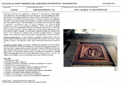 Karty ewidencyjne zabytkowego mauzoleum w Kopicach_7
